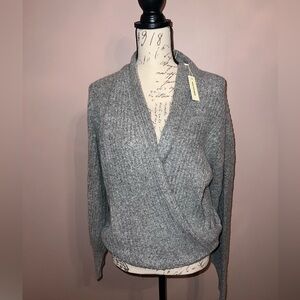 Max Studio Women's Long Sleeve Cross Over Sweater